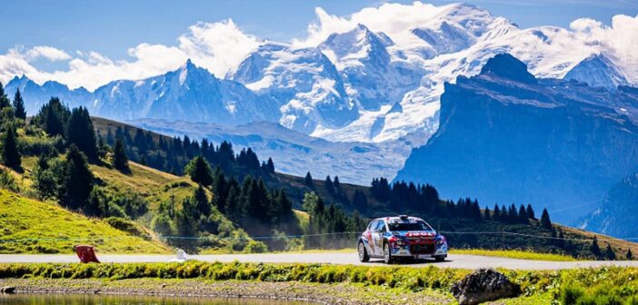 La C3 Rally2 di Bonato nei fantastici scenari del Mont Blanc