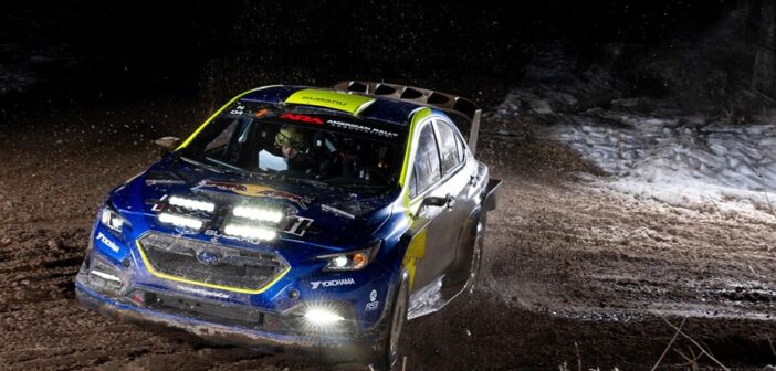 La Subaru WRX di Semenuk su un fondo non ancora distrutto