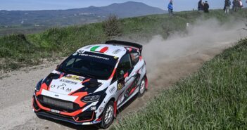 Matteo Fontana al volante della sua nuova Fiesta rally3 al Val d'Orcia