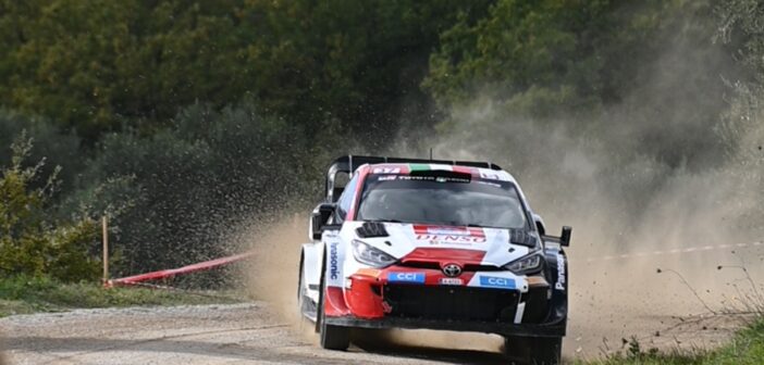 La Yaris rally1 di Bertelli in azione nella passata edizione